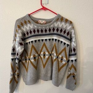 Pink Rose Multicolor Geometric Sweater